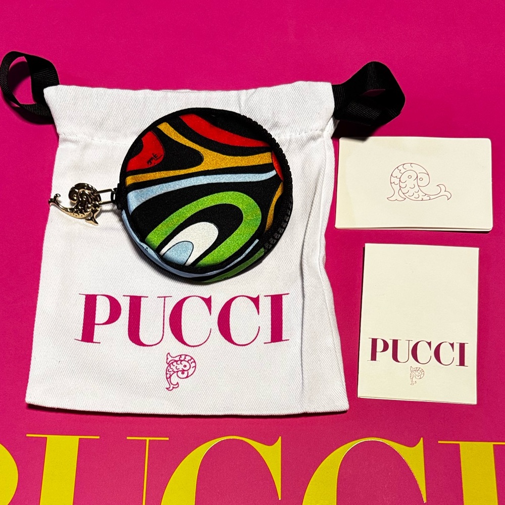 New PUCCI MARMO Round Coin Purse - Picture 2 of 9